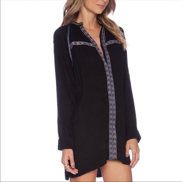 Tularosa Tops - NWT Black Embroidered Tularosa Tunic